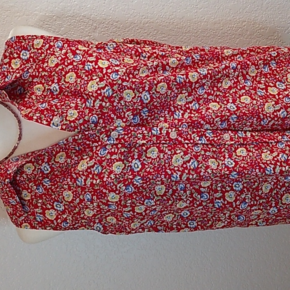 Chaps; Red, Floral, No Sleeves Top.
